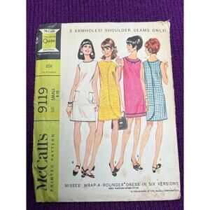 McCalls Pattern 9119 wrap dress sheath 1960s size 8-10